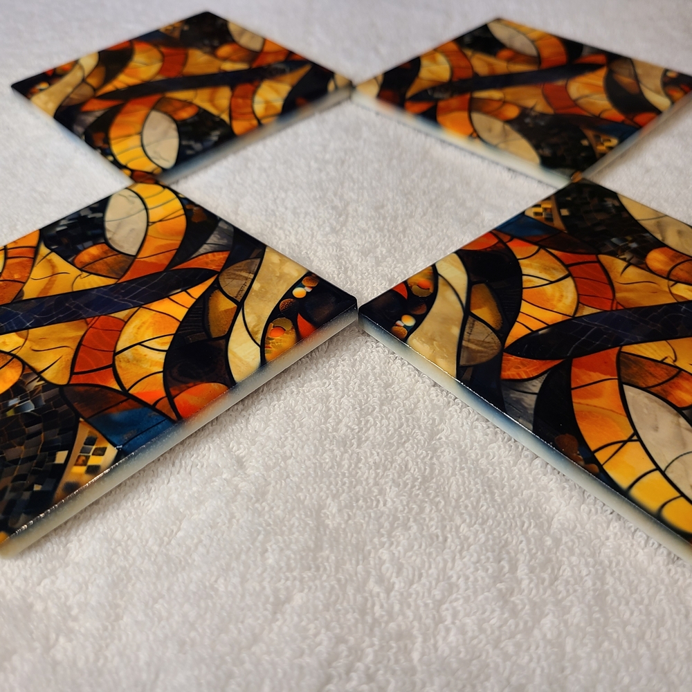 Abstract Mosaic Coasters Set - Picture 8 of 16